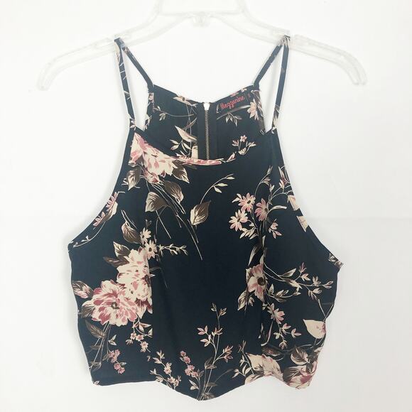 Vintage Mezzanine Top Juniors Large Y2K Floral Cropped Dainty Coquette Beachy - Picture 1 of 9